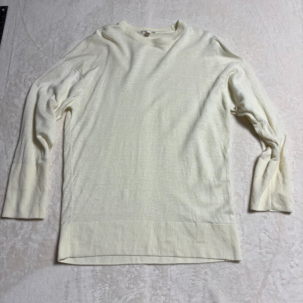 Cos Womens Long Sleeve Tunic Linen Blouse Top Small Long Sleeve Breathable Creme